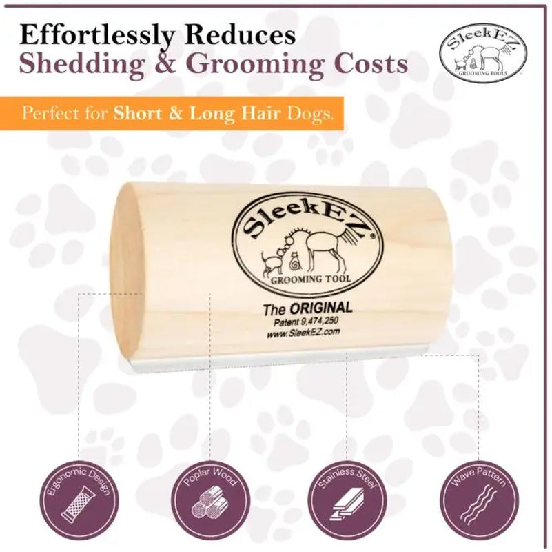 Sleekez Professional Dog Grooming Brush for Shedding, Deshedding Tool for Short and Long Haired Dogs, 2.5-Inch and 5-Inch Options