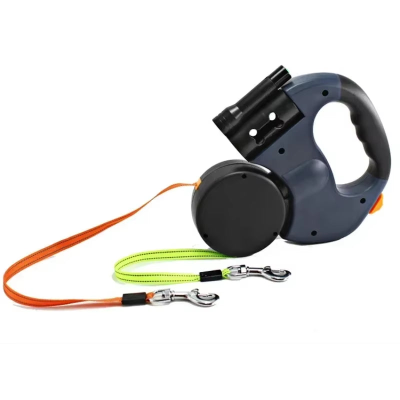 LED Automatic Retractable Dog Leash with Dual-Head Design and Storage Bag - Premium Pet Accessory