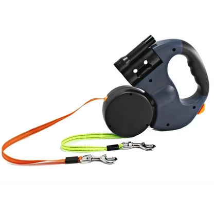 LED Automatic Retractable Dog Leash with Dual-Head Design and Storage Bag - Premium Pet Accessory