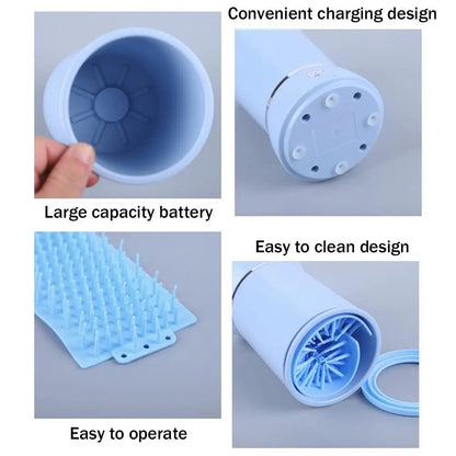 Electric Portable Dog Paw Washer and Massager, USB Rechargeable, Ideal for Small to Medium Dogs and Cats
