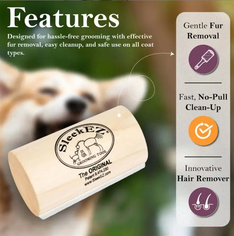 Sleekez Professional Dog Grooming Brush for Shedding, Deshedding Tool for Short and Long Haired Dogs, 2.5-Inch and 5-Inch Options