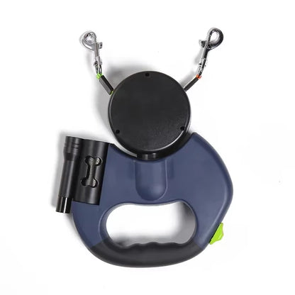 LED Automatic Retractable Dog Leash with Dual-Head Design and Storage Bag - Premium Pet Accessory