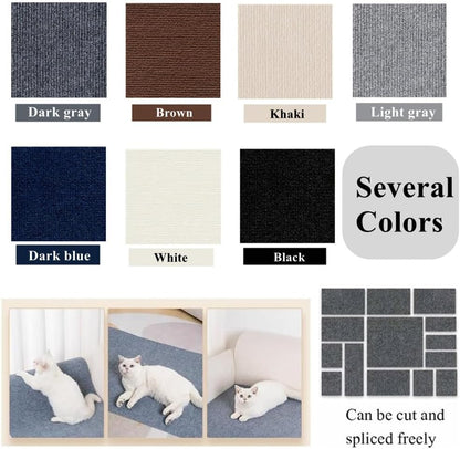 Self-Adhesive Cat Scratch Furniture Protector Mat - DIY Cat Scratch Pad for Cat Trees, Doors, and Couches (Dark Gray, 11.8 x 23 Inches)