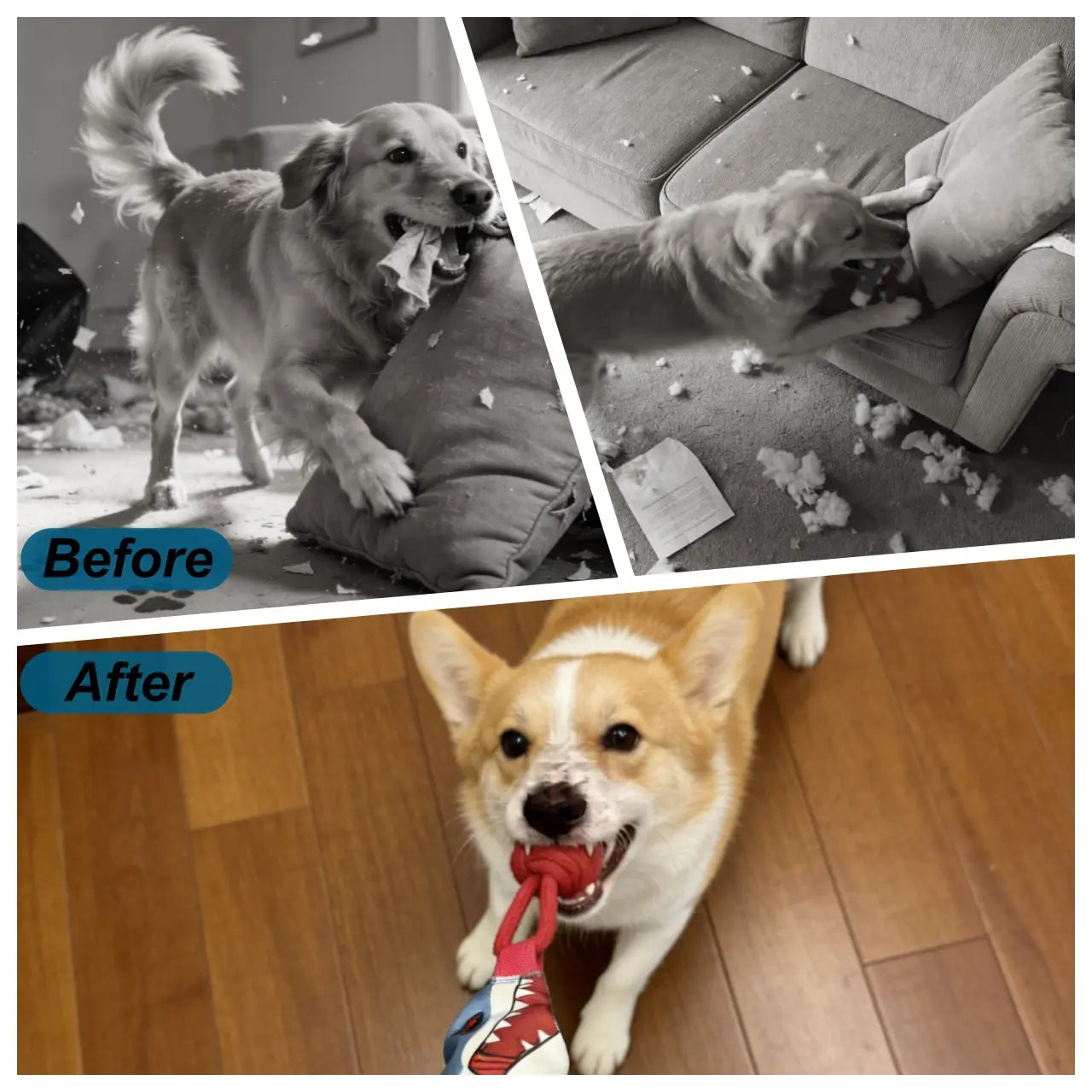 Interactive Tug Toy for Dogs - Designed for Engaging Playtime, Teeth Cleaning, and Strengthening Bond with Owners - Suitable for Small and Medium Breeds - Indoor and Outdoor Use