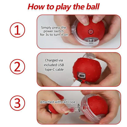 Automatic Interactive Cat Toy Ball for Indoor Use - Fast Rolling, Chirping, and Motion-Activated Pet Entertainment