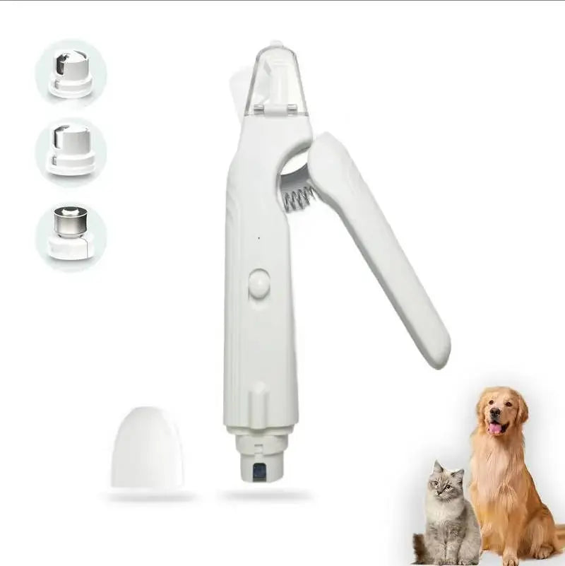 2-In-1 Dog & Cat Nail Clipper and Grinder with LED Light, Low-Noise Electric Pet Nail Trimmer, Safety Lock & Nail Catcher, USB-C Rechargeable, 3 Grinding Ports for Cats & Small to Medium Dogs Grooming Product